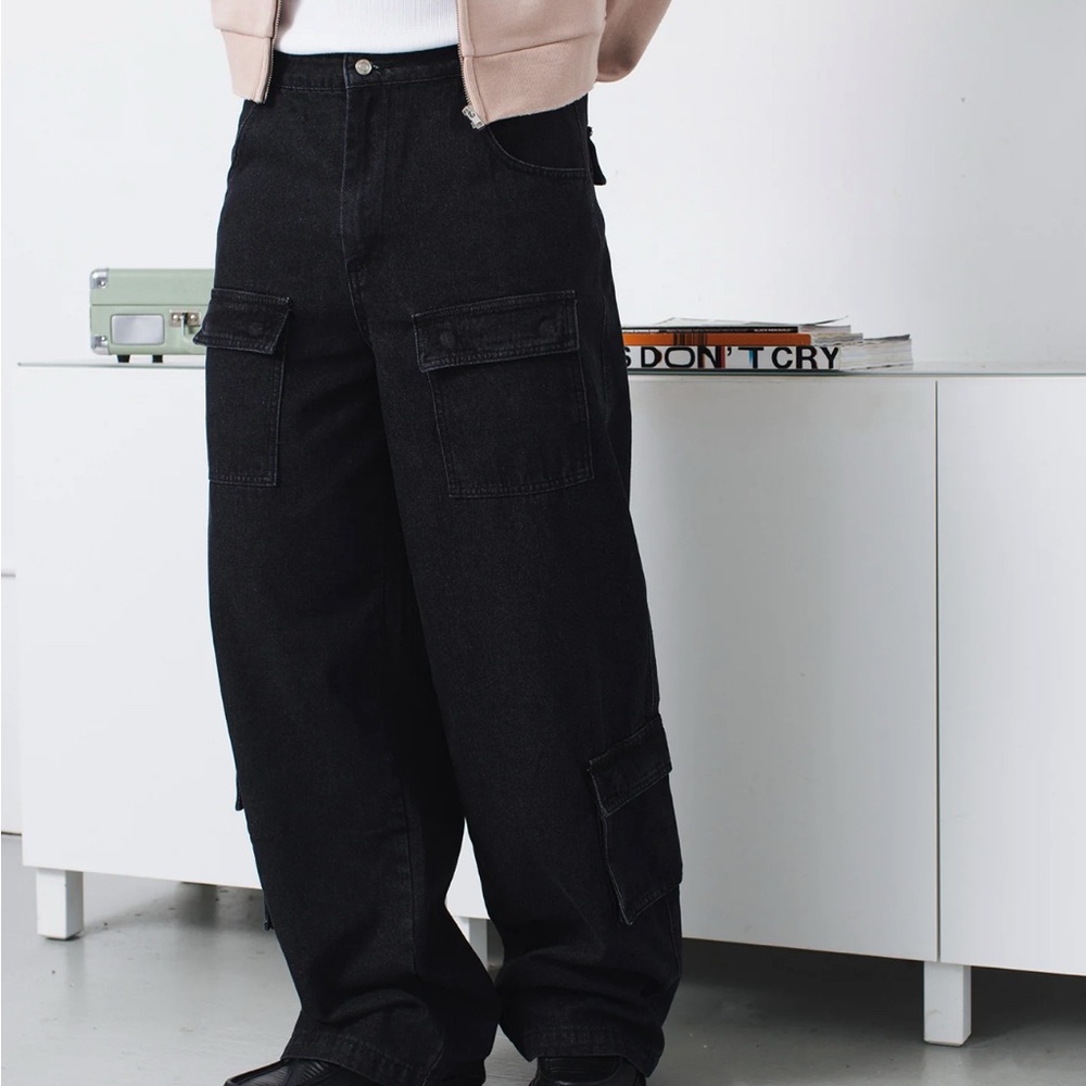 Men's Joshua Mohamed  Black Cargo Pants